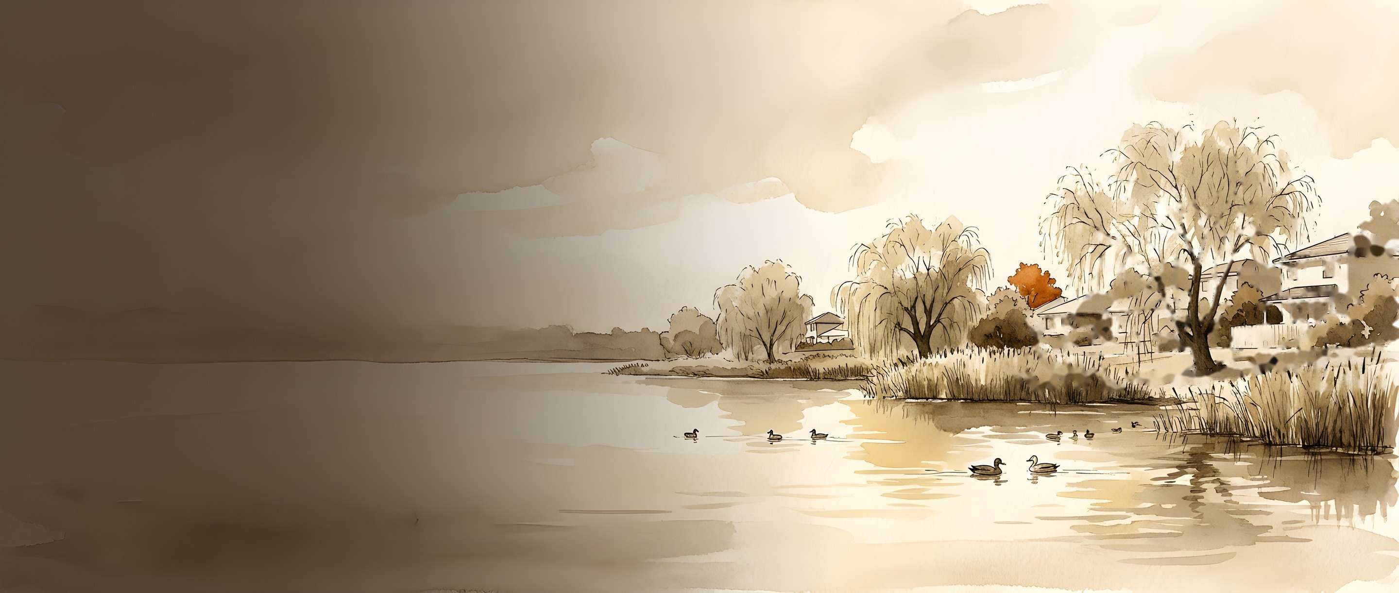 Watercolour illustration of the Alberton dam