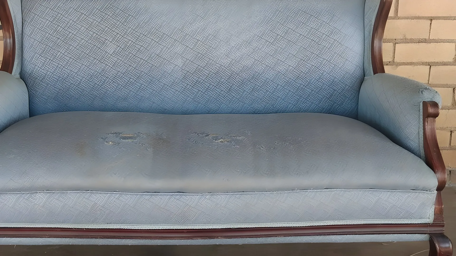 Before: Antique settee, re-covered in a floral print