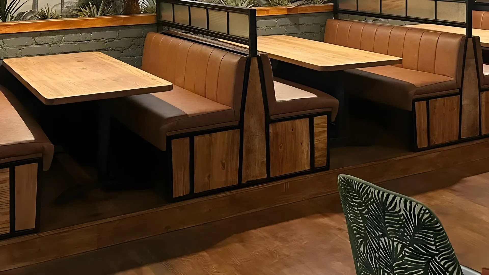 After: Restaurant booths, re-covered for daily service