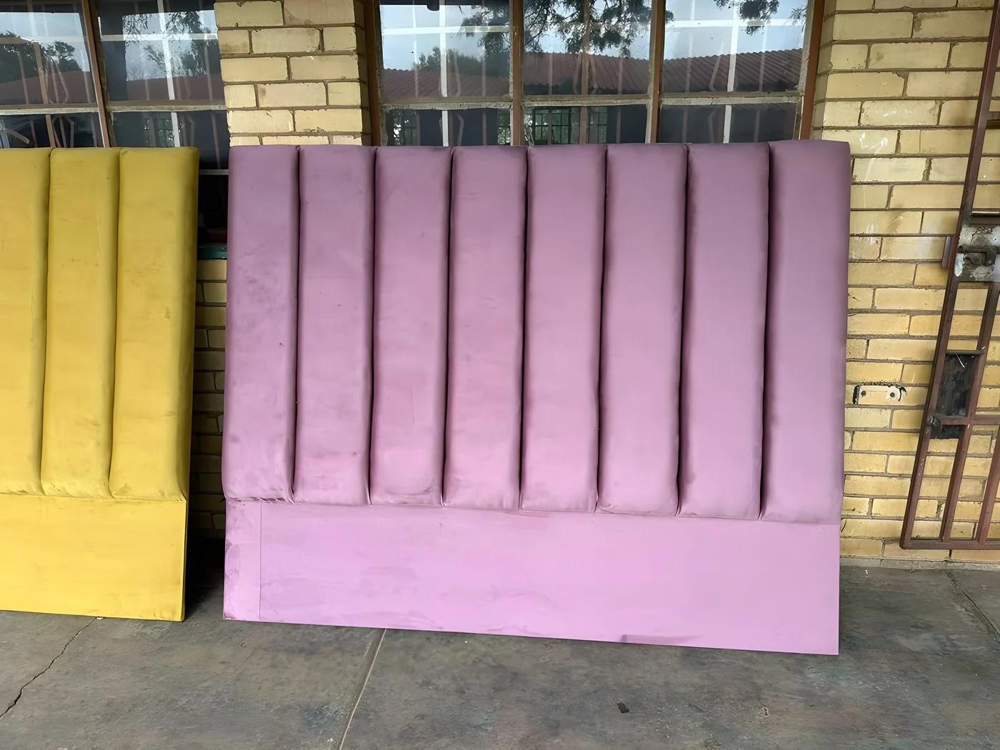 Pink fluted headboard